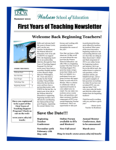 Welcome Back Beginning Teachers!