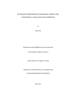 PV MODULE PERFORMANCE UNDER REAL-WORLD TEST CONDITIONS–A DATA ANALYTICS APPROACH