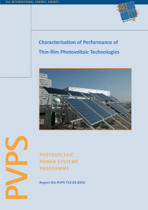 Characterisation of Performance of Thin-film Photovoltaic Technologies  Report IEA-PVPS T13-02:2014