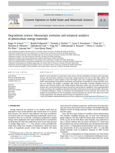 Degradation of photovoltaic energy materials Roger ,