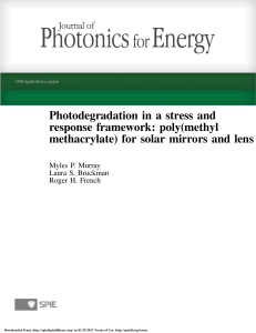 Photodegradation in a stress and response framework: poly(methyl