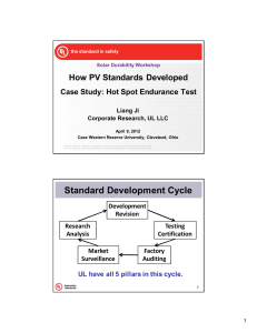 How PV Standards Developed Case Study: Hot Spot Endurance Test