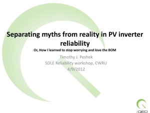 Separating myths from reality in PV inverter reliability Timothy J. Peshek