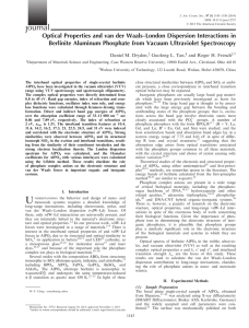 Optical Properties and van der Waals–London Dispersion Interactions in