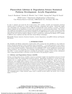 Photovoltaic Lifetime &amp; Degradation Science Statistical Pathway Development: Acrylic Degradation