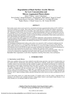 Degradation of Back-Surface Acrylic Mirrors for Low Concentration and