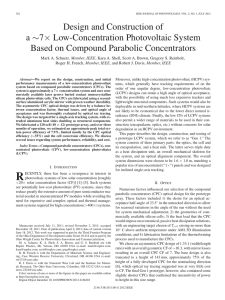Design and Construction of a Based on Compound Parabolic Concentrators ∼