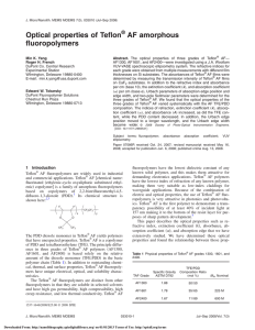 Optical properties of Teflon AF amorphous fluoropolymers ®