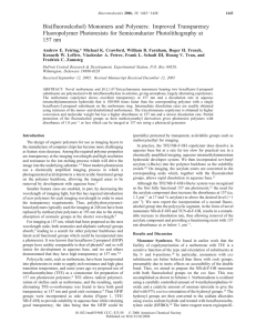 Bis(fluoroalcohol) Monomers and Polymers: Improved Transparency