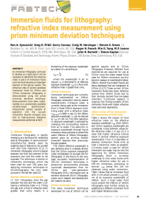 Immersion fluids for lithography: refractive index measurement using prism minimum deviation techniques