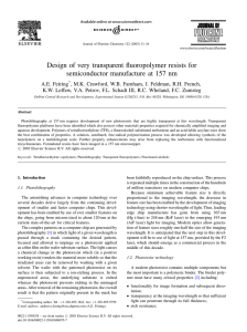 Design of very transparent fluoropolymer resists for A.E. Feiring ,