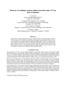Behavior of candidate organic pellicle materials under 157 nm laser irradiation