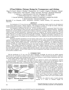 157nm Pellicles: Polymer Design for Transparency and Lifetime