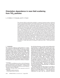 Orientation dependence in near-field scattering from TiO particles 2