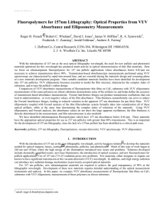 Fluoropolymers for 157nm Lithography: Optical Properties from VUV