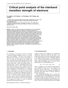 Critical point analysis of the interband transition strength of electrons S Loughin
