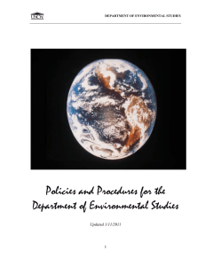 Policies and Procedures for the Department of Environmental Studies  1