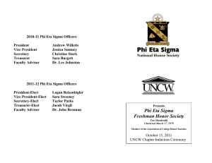 2010-11 Phi Eta Sigma Officers  President Andrew Willetts
