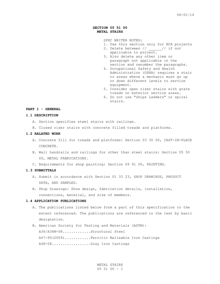 06-01-14 SPEC WRITER NOTES: 1. Use this section only for NCA projects