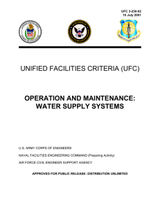 UNIFIED FACILITIES CRITERIA (UFC) OPERATION AND MAINTENANCE: WATER SUPPLY SYSTEMS