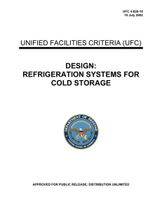 DESIGN: REFRIGERATION SYSTEMS FOR COLD STORAGE