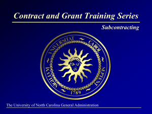 Contract and Grant Training Series Subcontracting