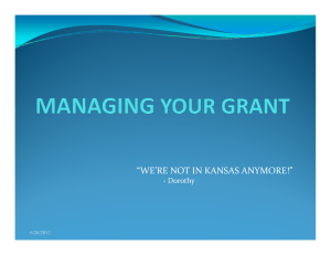 Managing your Grant and Contract Funds