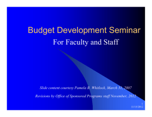 Budget Development Seminar For Faculty and Staff