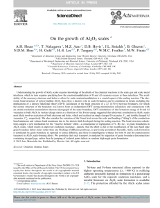 On the growth of Al O scales