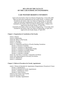 BYLAWS OF THE FACULTY OF THE CASE SCHOOL OF ENGINEERING