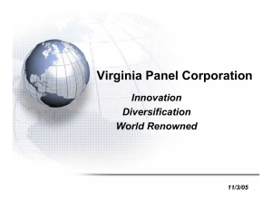 Virginia Panel Corporation Innovation Diversification World Renowned