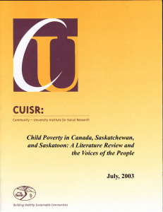 Child Poverty in Canada, Saskatchewan, and Saskatoon: A Literature Review and