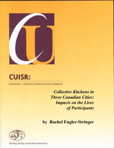 Collective Kitchens in Three Canadian Cities: Impacts on the Lives of Participants