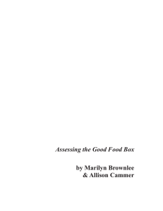 Assessing the Good Food Box by Marilyn Brownlee &amp; Allison Cammer