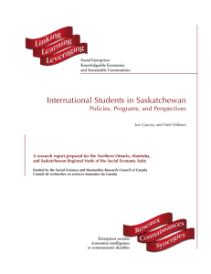 International Students in Saskatchewan Policies, Programs, and Perspectives