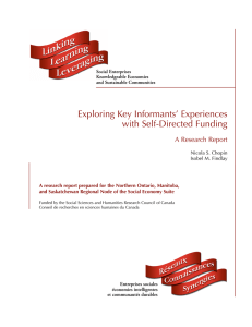 Exploring Key Informants’ Experiences with Self-Directed Funding A Research Report