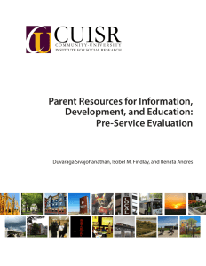 Parent Resources for Information, Development, and Education: Pre-Service Evaluation