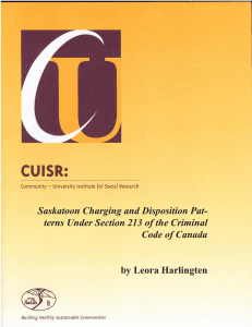 Saskatoon Charging and Disposition Pat- Code of Canada by Leora Harlingten