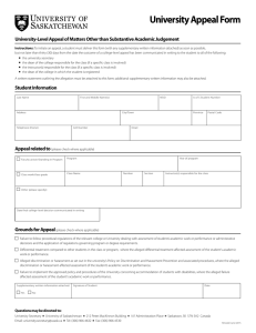 University Appeal Form