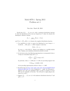 Math 6070-1: Spring 2013 Problem set 4 Due date: March 20, 2013