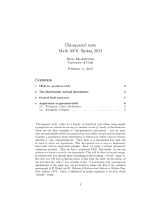 Chi-squared tests Math 6070, Spring 2013 Contents Davar Khoshnevisan