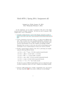 Math 6070-1, Spring 2014; Assignment #2 Due: Wednesday February 5, 2014