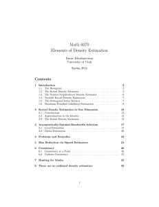 Math 6070 Elements of Density Estimation Contents Davar Khoshnevisan