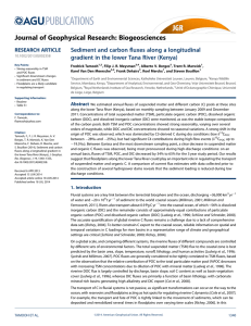 ﬂuxes along a longitudinal Sediment and carbon