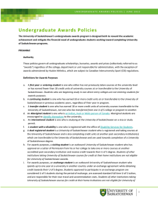 Undergraduate Awards Policies
