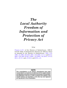 The Local Authority Freedom of Information and