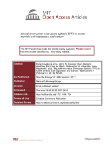 Neural innervation stimulates splenic TFF2 to arrest Please share