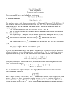 Math 2280-1 and 2250-1 Friday September 12 Sinusoidal function essentials