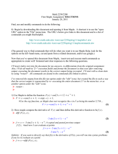 Math 2250/2280 SOLUTIONS January 28, 2011