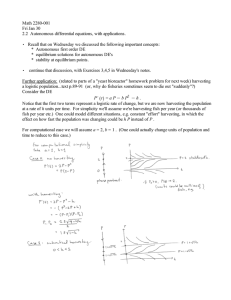 Math 2280-001 Fri Jan 30 2.2  Autonomous differential equations, with applications.